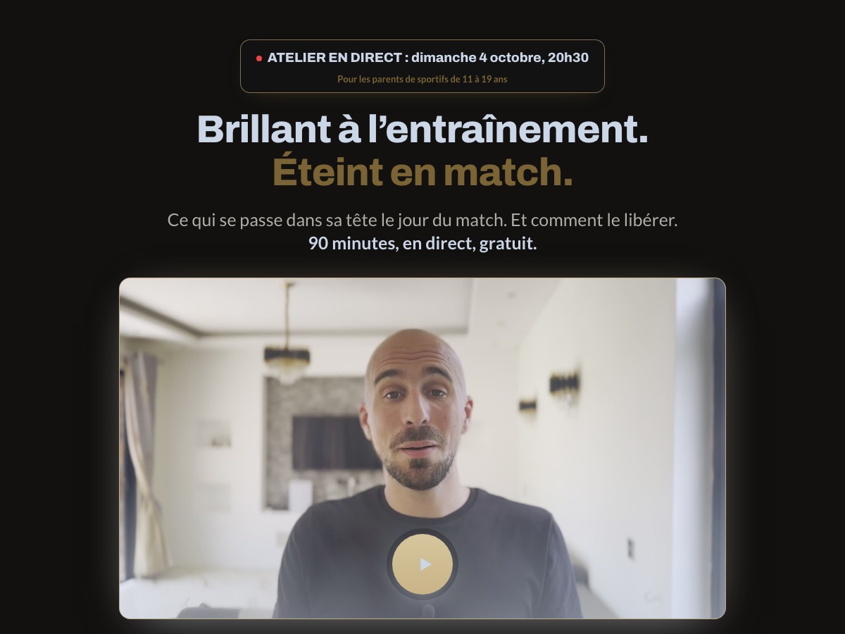 Aperçu de la page d’inscription